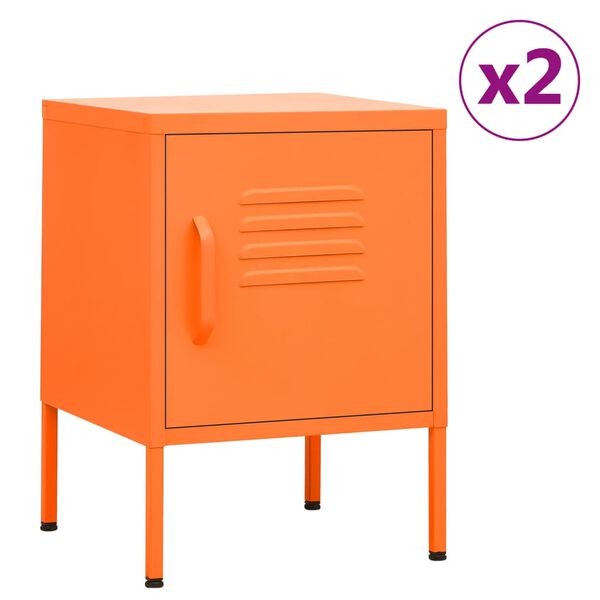vidaXL natborde 2 stk. 35x35x51 cm st&aring;l orange