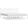 vidaXL sengeramme med sengegavl 200x200 cm metal hvid