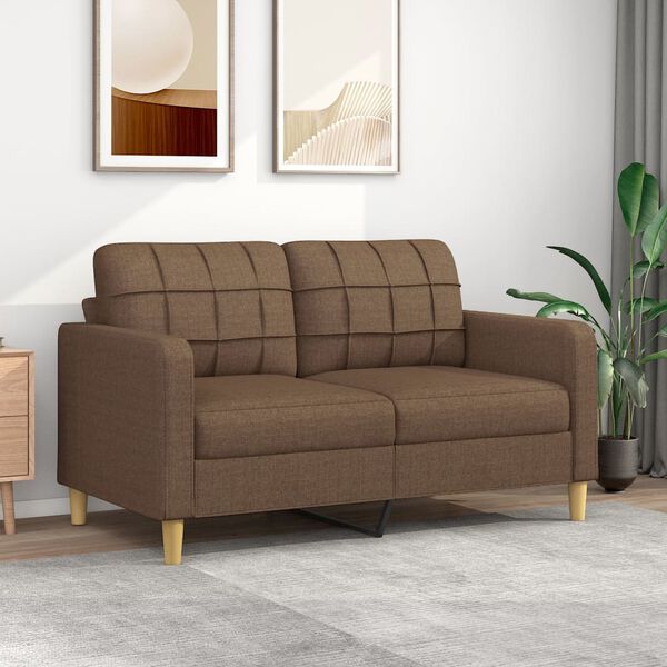 vidaXL 2-personers sofa 140 cm stof brun