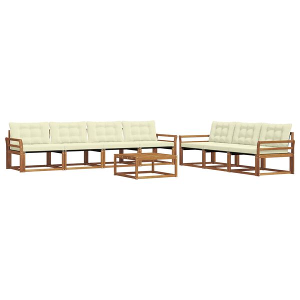 vidaXL Udend&oslash;rs sofagruppe med pude 8 pcs Naturlig og Fl&oslash;de