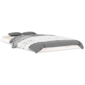 vidaXL sengeramme 100x200 cm massivt fyrretr&aelig; hvid