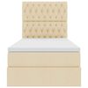vidaXL Seng med opbevaring og madras Creme 100 x 200 cm Polyester