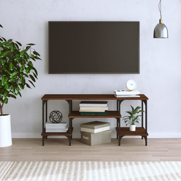 vidaXL tv-bord 102x35x45,5 cm konstrueret træ brun egetræsfarve