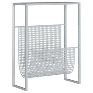 vidaXL magasinholder 35x15x45 cm st&aring;l s&oslash;lvfarvet