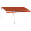 vidaXL fritstående markise 450x350 cm automatisk betjening orange/brun
