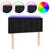 vidaXL sengegavl med LED-lys 80x5x78/88 cm velour sort