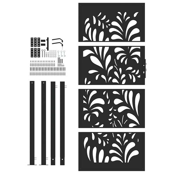 vidaXL havel&aring;ge sort 100x200 cm st&aring;l b&oslash;lgedesign