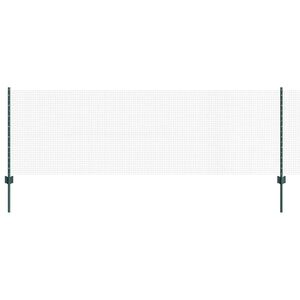 vidaXL Svejsede tr&aring;dhegn med stolper 50 x 0,8 m PVC-belagt st&aring;l Gr&oslash;n