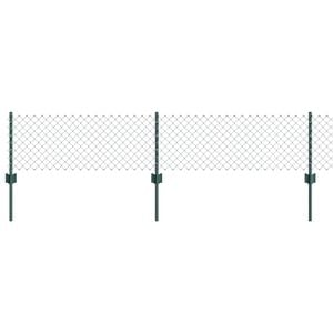 vidaXL K&aelig;de-link hegn med stolpe 10 x 0,4 m PVC-belagt st&aring;l Gr&oslash;n Mesh
