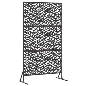 vidaXL Privatlivssk&aelig;rm 100 x 50 x 180 cm St&aring;l Sort