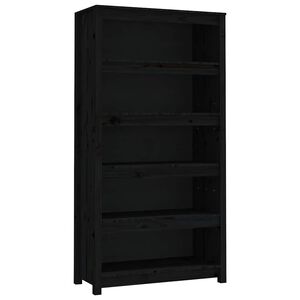 vidaXL bogreol 80x35x154 cm massivt fyrretr&aelig; sort