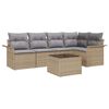 vidaXL Havesofa Sæt med pude 6 pcs Beige polyrattan