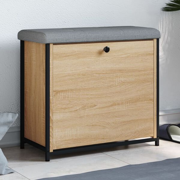 vidaXL skob&aelig;nk med vippeskuffe 62x32x56 cm sonoma-eg