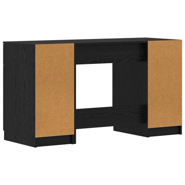 vidaXL Bord med skuffe Sort eg 133 x 50 x 75 cm Konstrueret træ