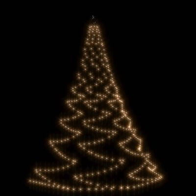 vidaXL LED-juletræ til væg med metalkrog 720 LED'er 5 m varm hvid