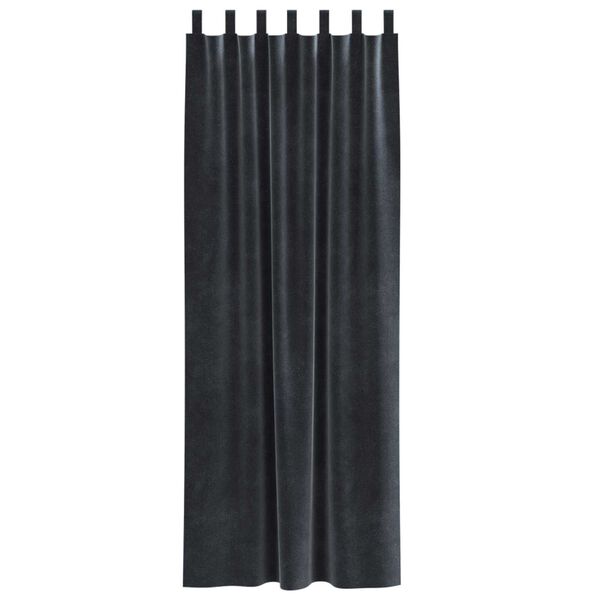 vidaXL Mørklægningsgardiner 2 pcs Mørkegrå 140 x 225 cm Fløjl