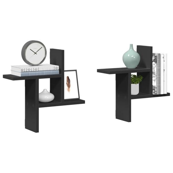 vidaXL v&aelig;ghylder 2 stk. 38x12x38 cm konstrueret tr&aelig; sort