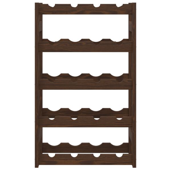 vidaXL vinreol til 20 flasker massivt fyrretræ brun