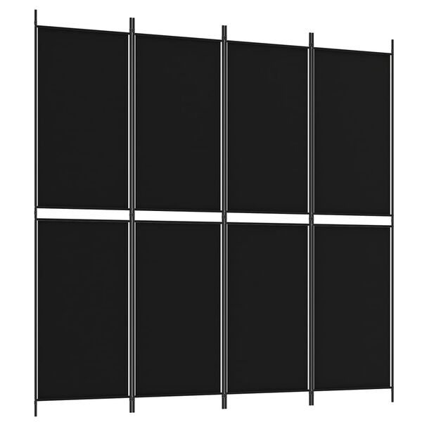 vidaXL 4-panels rumdeler 200x200 cm stof sort