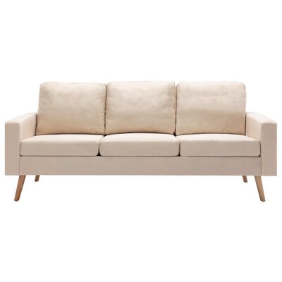 vidaXL 3-personers sofa stof cremefarvet