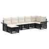 vidaXL Havesofa S&aelig;t 7 stk. 7-personers Sort polyrattan