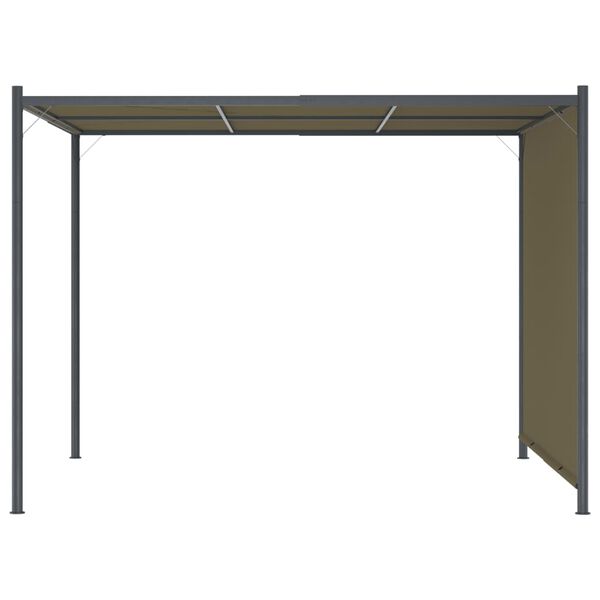 vidaXL pergola med tilbagetrækkeligt tag 3x3 m 180 g/m² gråbrun