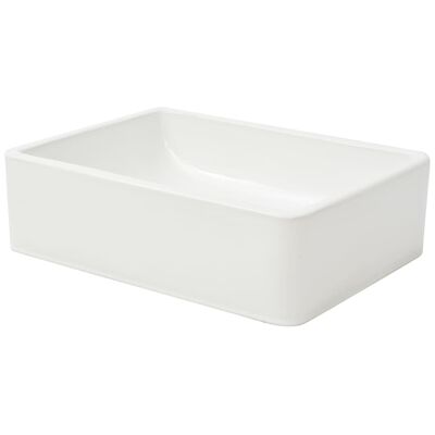 vidaXL håndvask rund keramik 41x30x12 cm hvid