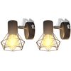 vidaXL v&aelig;glamper 2 stk. med LED-p&aelig;rer industriel stil sort