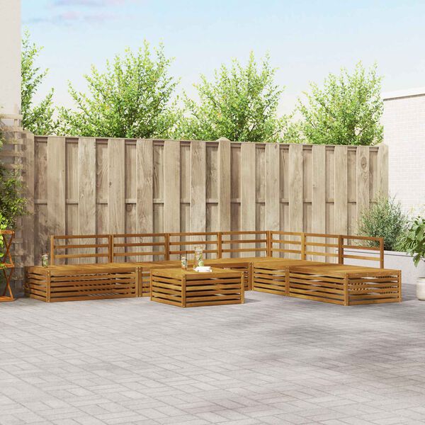 vidaXL Udend&oslash;rs sofagruppe 7 Stk Naturfarvet Massivt Akacietr&aelig;