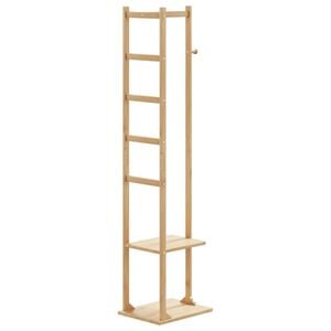 vidaXL garderobestativ med kroge og hylder 38,5x30x156 cm bambus