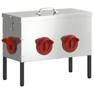 vidaXL H&oslash;nsefoder S&oslash;lv 41,5 x 20,5 x 33 cm Galvaniseret st&aring;l