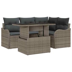 vidaXL Havesofa S&aelig;t 5 stk. Gr&aring; Poly Rattan
