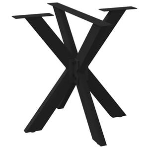 vidaXL spisebordben edderkopformet sort 85x85x(72-73) cm st&aring;l