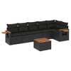 vidaXL sofas&aelig;t til haven 7 dele med hynder polyrattan sort