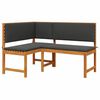 vidaXL Have Stol med pude Brun 140 x 100 x 91cm Massivt akacietr&aelig;