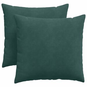 vidaXL Sofapuder 2 pcs M&oslash;rkegr&oslash;n 45 x 45 cm Velourstof