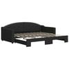 vidaXL daybed med udtr&aelig;k 90x190 cm stof sort