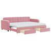 vidaXL daybed med udtr&aelig;k og skuffer 80x200 cm velour lyser&oslash;d