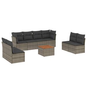 vidaXL sofas&aelig;t til haven 9 dele med hynder polyrattan gr&aring;