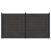 vidaXL Hegnss&aelig;t 2 stk. 353 x 186 cm WPC og Aluminium Sort