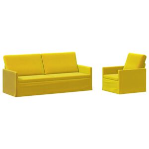 vidaXL Sofa S&aelig;t 2 pcs Gul Velour (V)