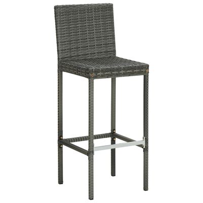 vidaXL barstole til haven med hynder 4 stk. polyrattan grå