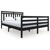vidaXL sengeramme 150x200 cm King Size massivt tr&aelig; sort
