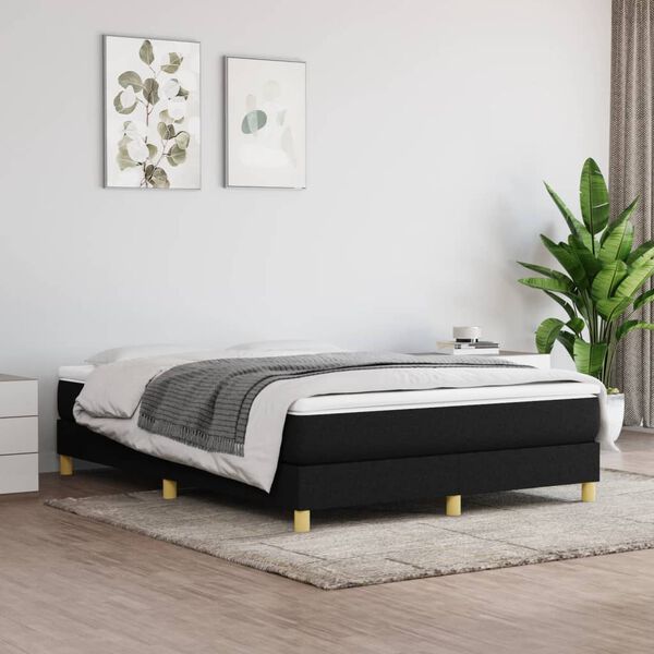 vidaXL Boxspring sengeramme 140x190 cm stof sort