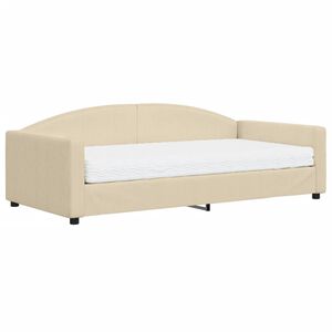 vidaXL daybed med madras 100x200 cm stof cremefarvet