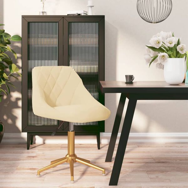 vidaXL drejelig spisebordsstol fl&oslash;jl cremefarvet