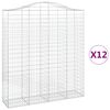 vidaXL buede gabionkurve 12 stk. 200x50x220/240 cm galvaniseret jern