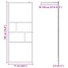 vidaXL Walk-in brusevæg Sort 80 x 195 x 0.5 cm Glas og Aluminium