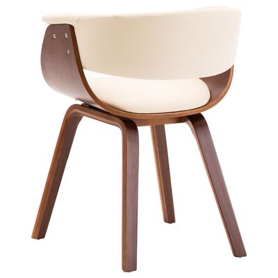 vidaXL spisebordsstole 6 stk. bøjet træ og kunstlæder cremefarvet