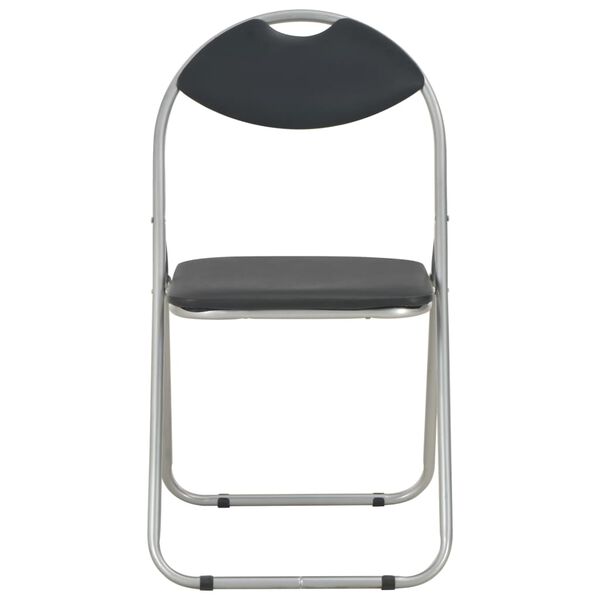 vidaXL sammenklappelige spisebordsstole 4 stk. sort kunstl&aelig;der